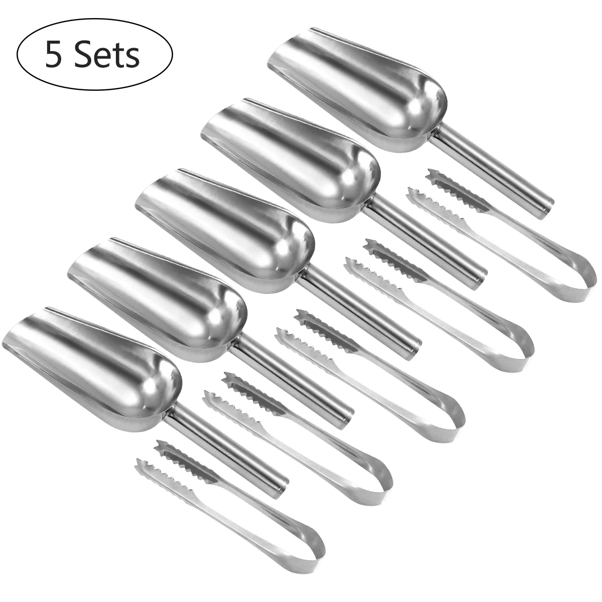 

5 Cube Scoop 5 Stainless Steel Sugar Serving Clamp Tongs Small Sweets Tongs for Wedding Buffet