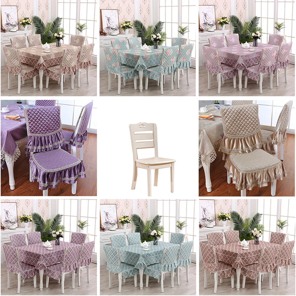 

Modern simplicity Jacquard Lace Table Cloth Round\Rectangle Non-slip Chair Cover Party Banquet Home Wedding Dining Table Cover