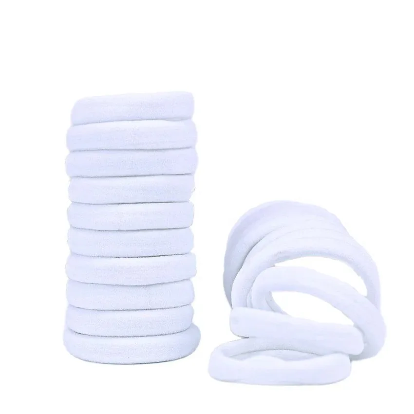 

50 pcs Size 40mm White Accessories For Girls Scrunchies Elastic Hair Bands Children Decorations Headdress Rope Gum