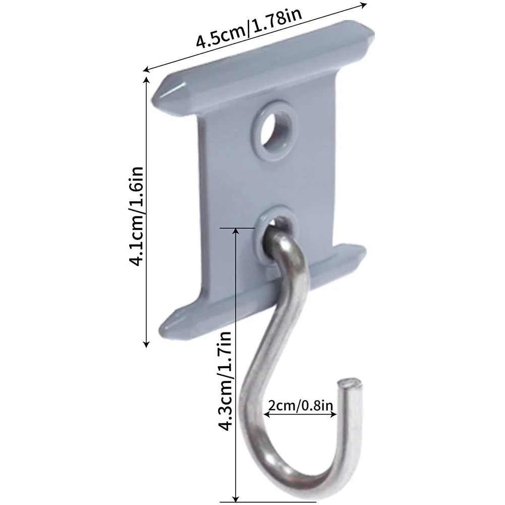 

8Pcs Camping Awning Hooks Rack With Holes Clips RV Tent Hangers Light Hangers For Caravan Camper Grey Plastic+steel