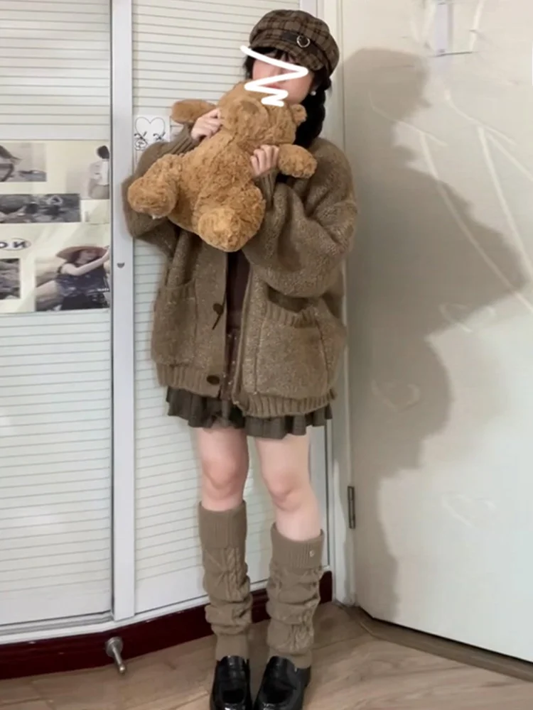 Мягкий клейкий свободный свитер в стиле ретро верхняя одежда для женщин осень и