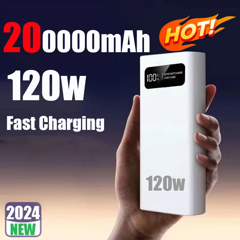 Power Bank с быстрой зарядкой мощностью 120 Вт 200000 Портативный внешний аккумулятор