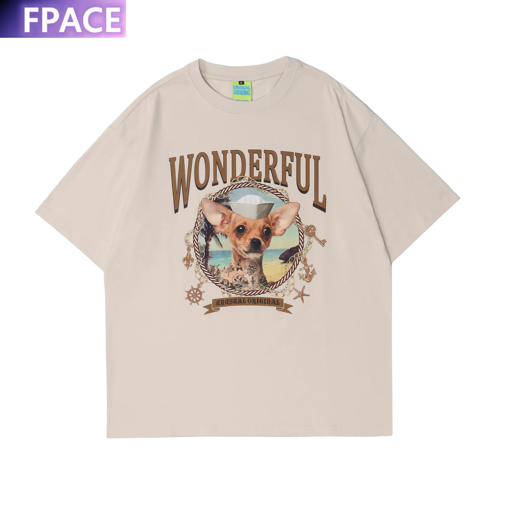 

Original Design Summer Men and Women High Street Fashion Brand and Wrapping Retro Bambi Short-Sleeved T-shirt Oversized Cotton