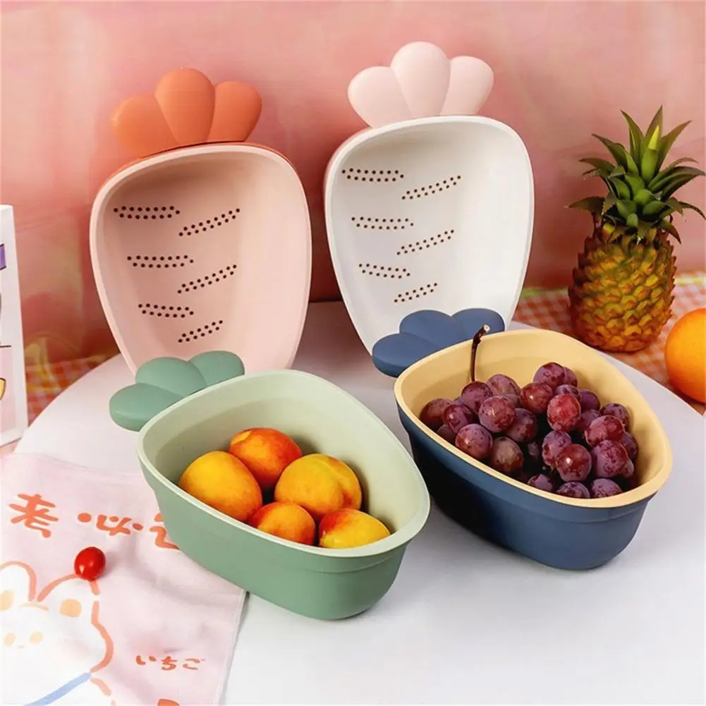 

50%HOTDrain Basket Multifunctional High Capacity Kitchen Tools Double Layer Vegetable Cleaning Colander for Home