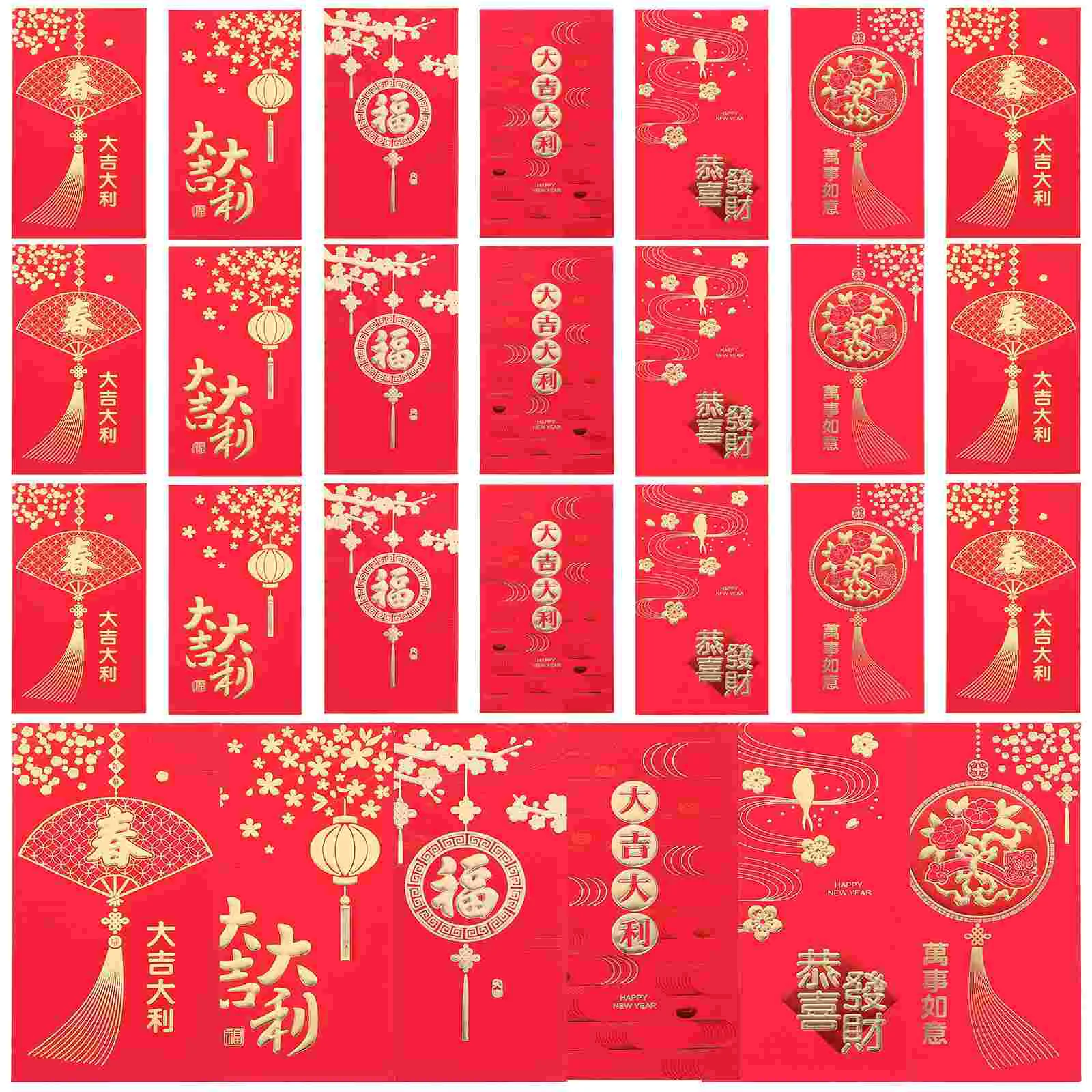 

Праздничные красные конверты в китайском стиле ретро, подарочные конверты для денег, красные пакеты для нового года 2020 года (смешанный стиль), 36 шт.