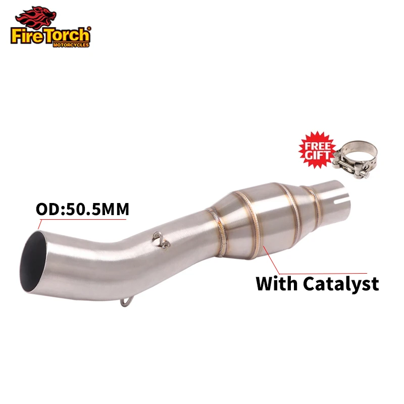 

Слипоны для Benelli 302S BN302S BJ302 мотоциклетный выхлопной трубы, Модифицированная средняя звеньевая труба с соединением катализатора 50,5 мм Глушитель