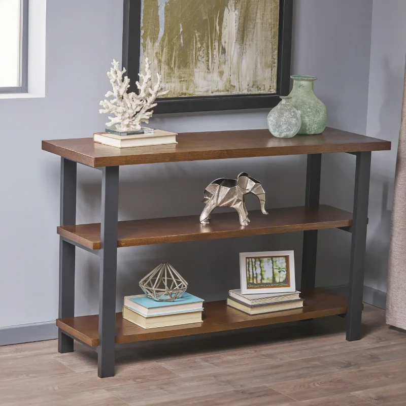 

Noble House Faux Wood 2 Shelf Bookcase, Brown/Black