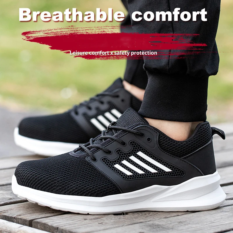 Рабочая защитная обувь мужские легкие рабочие кроссовки со стальным носком