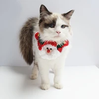 cat accessories wool christmas collar for cats pet decoration cute santa claus collar reindeer collar for cat small collar