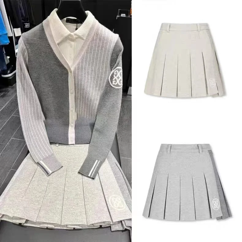 

Women'sfashion golf skirt in autumn and winter thickened nylon pleated short skirt including underpants