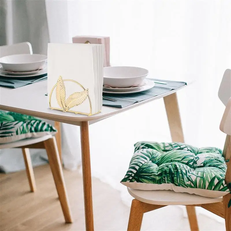 Держатель для салфеток бумажных Дизайн листьев Современный держатель Золотой