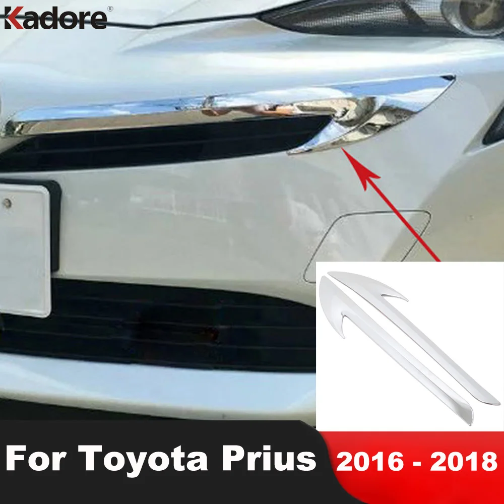 

Front Grille Grill Cover Trim For Toyota Prius 2016 2017 2018 Chrome Head Racing Grills Molding Garnish Strips Car Accessories