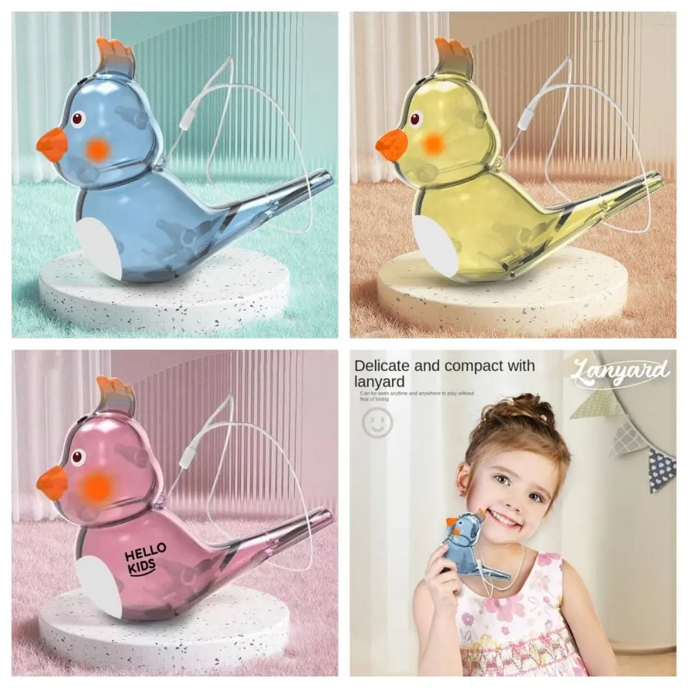 

With Lanyard Water Whistle Toy Bird Shaped Musical Instrument Bird Whistle Toy Transparent Gift for Kid