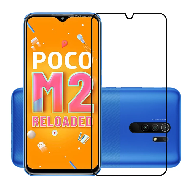 

Закаленное стекло премиум-класса 75 шт./лот 2.5D для Xiaomi Poco M2 перезаряженная полная защитная пленка для экрана