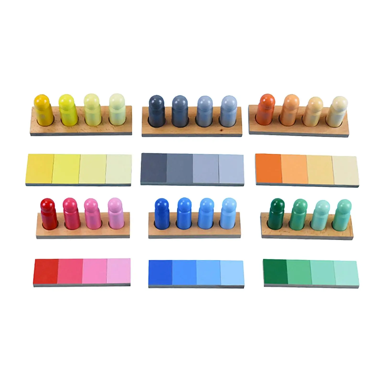 

Sensorial Material Toy Preschool Equipment Gradient Color Matching Education Color Tablets Wood Baby Toy for Kindergarten Family