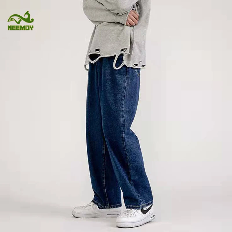 Neemoy New Men's Loose Casual Jeans Streetwear Pants Fashion Korea Style Ins Spring and Autumn New Straight Wild Wide-leg Pants