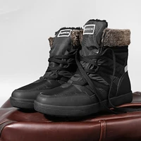 lace up snow boots men north winter large size 36 45 cotton shoes non slip couple thickening velvet ankle boots warm shoes