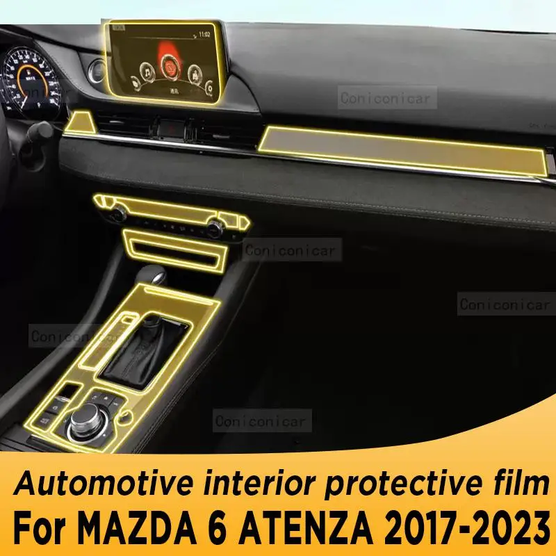 

For MAZDA 6 ATENZA 2017-2023 Gearbox Panel Navigation Screen Automotive Interior TPU Protective Film Cover Anti-Scratch Sticker
