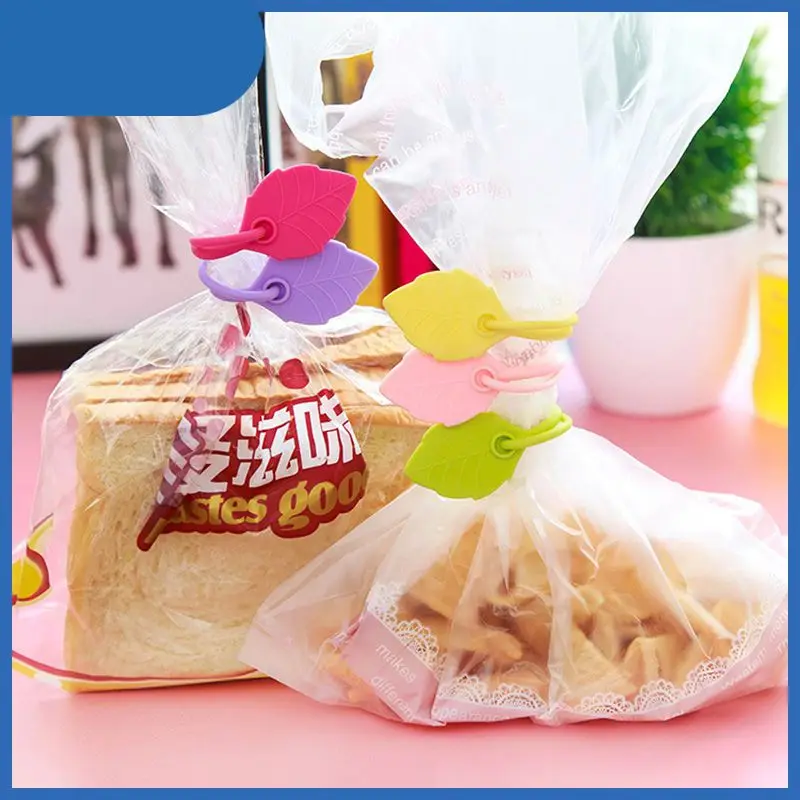 

5pcs Leaf shape Snack bag clips Fresh food storage bag sealer Ties Closer Sealing Clips sealer clamp Food clip kitchen tools