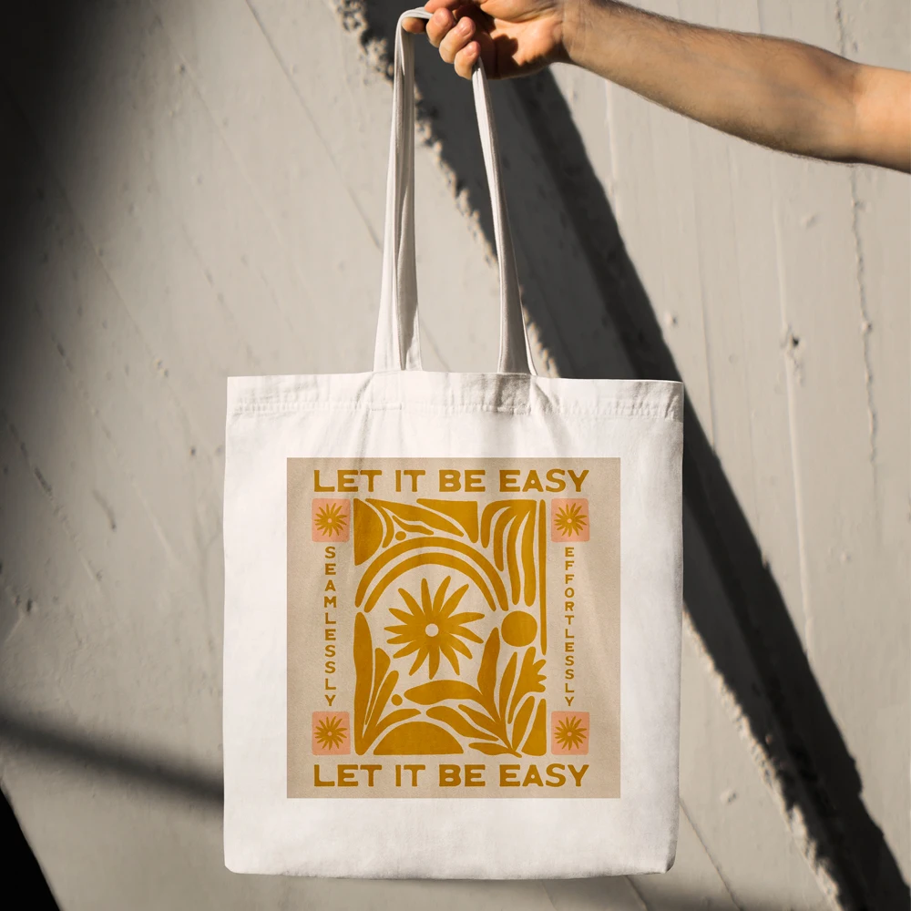 Let It Be Easy New Big Capacity Urban Shoulder Bag Punk Shopper Bag Gothic Eye Print Canvas Bag Vintage Teenage School Bag