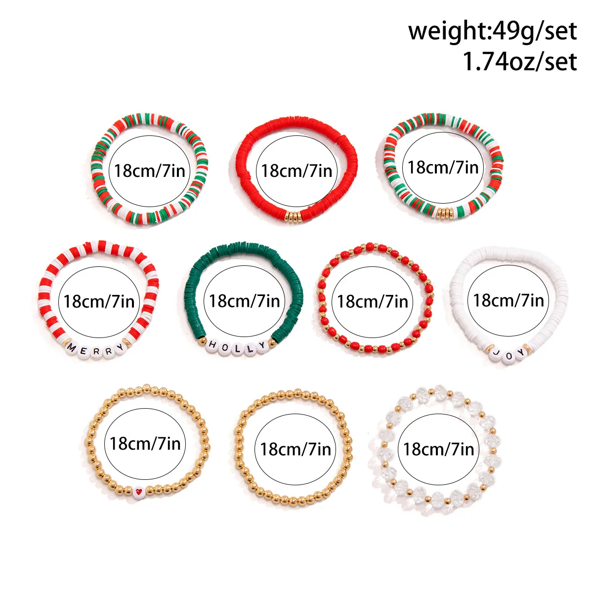 10 шт./набор браслет ручной работы из полимерной глины