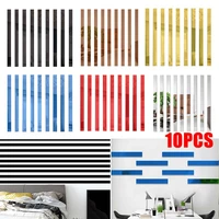 10pcs acrylic mirror wall stickers living room decoration lines tv background wall ceiling edge strip home self adhesive sticker