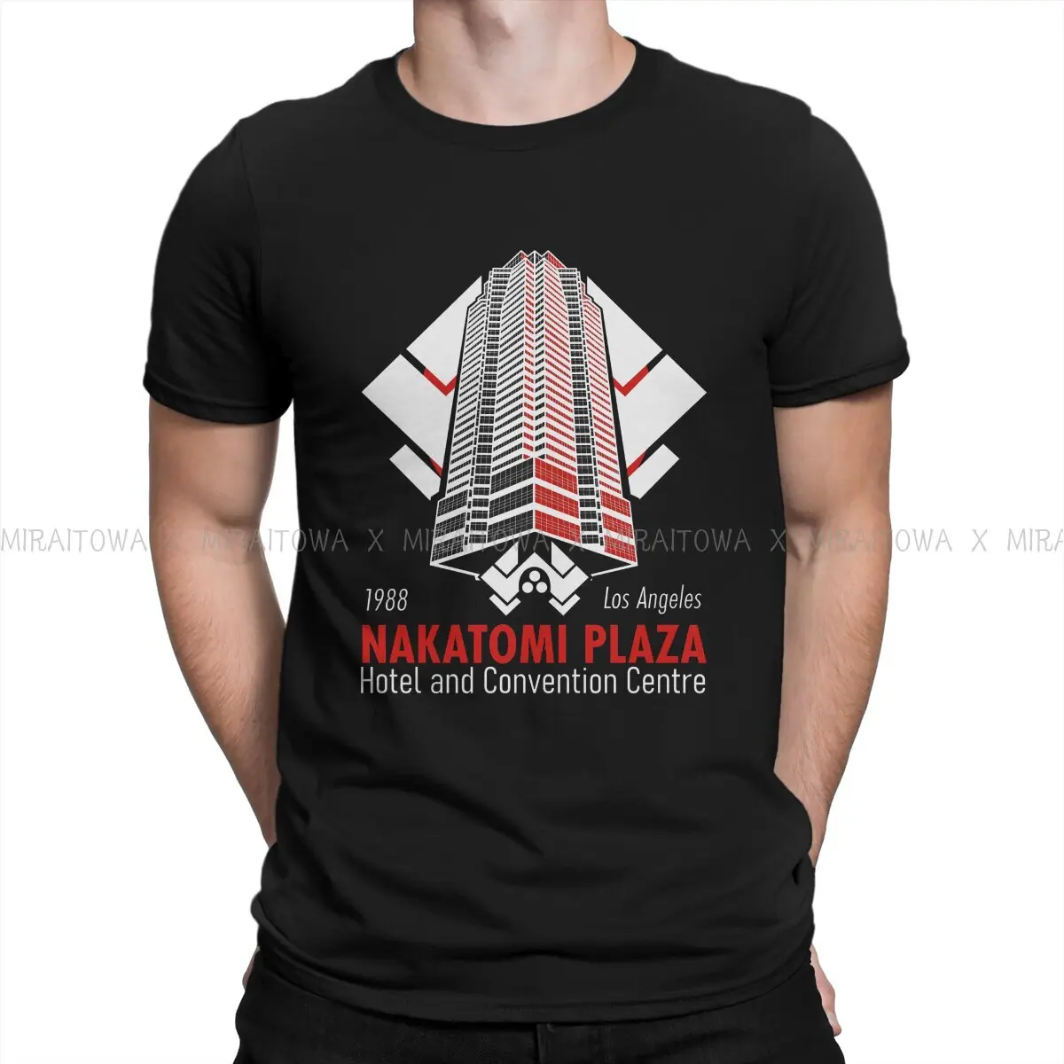 

Die Hard Nakatomi Plaza Hotel Convention Centre Tshirt Graphic Men Tops Vintage Goth Tees Streetwear Cotton Harajuku T Shirt