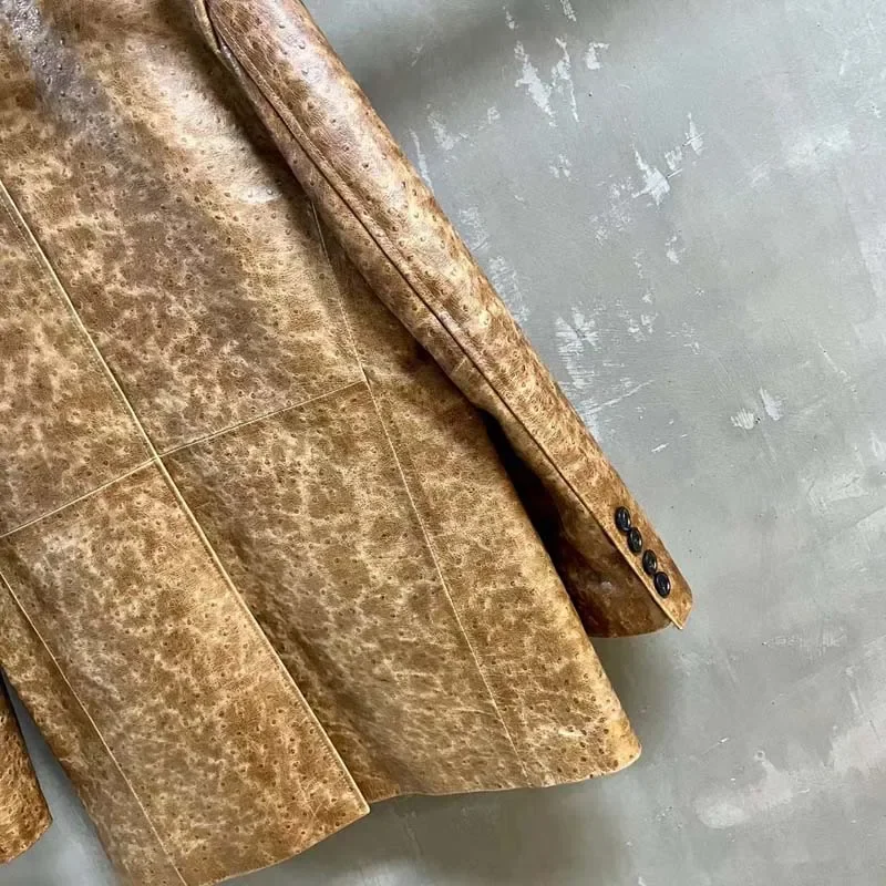 Женская одежда весенний масляный воск дерма натуральная дубленка модный костюм