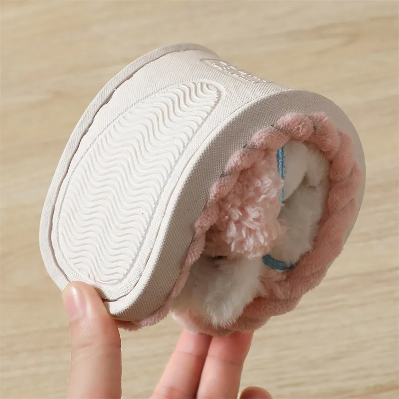 Rabbit Bear Slipper Womens Winter Warm Home Kawaii Cartoon Plush Contton Indoor Funny Cute Fuzzy House Floor Shoes Female