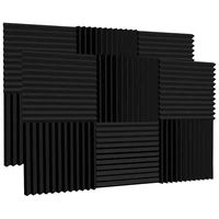 12pcs 1inch x 12inch x 12inch self adhesive sound proof foam panelsacoustic panels for recording studioroom and office