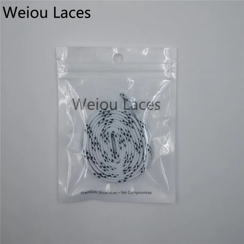 Weiou Double Layer 0.8cm Classic Kids Adult Black White Athletic Sport Flat Shoelaces For Sneakers Bootlaces Unisex Shoe Laces