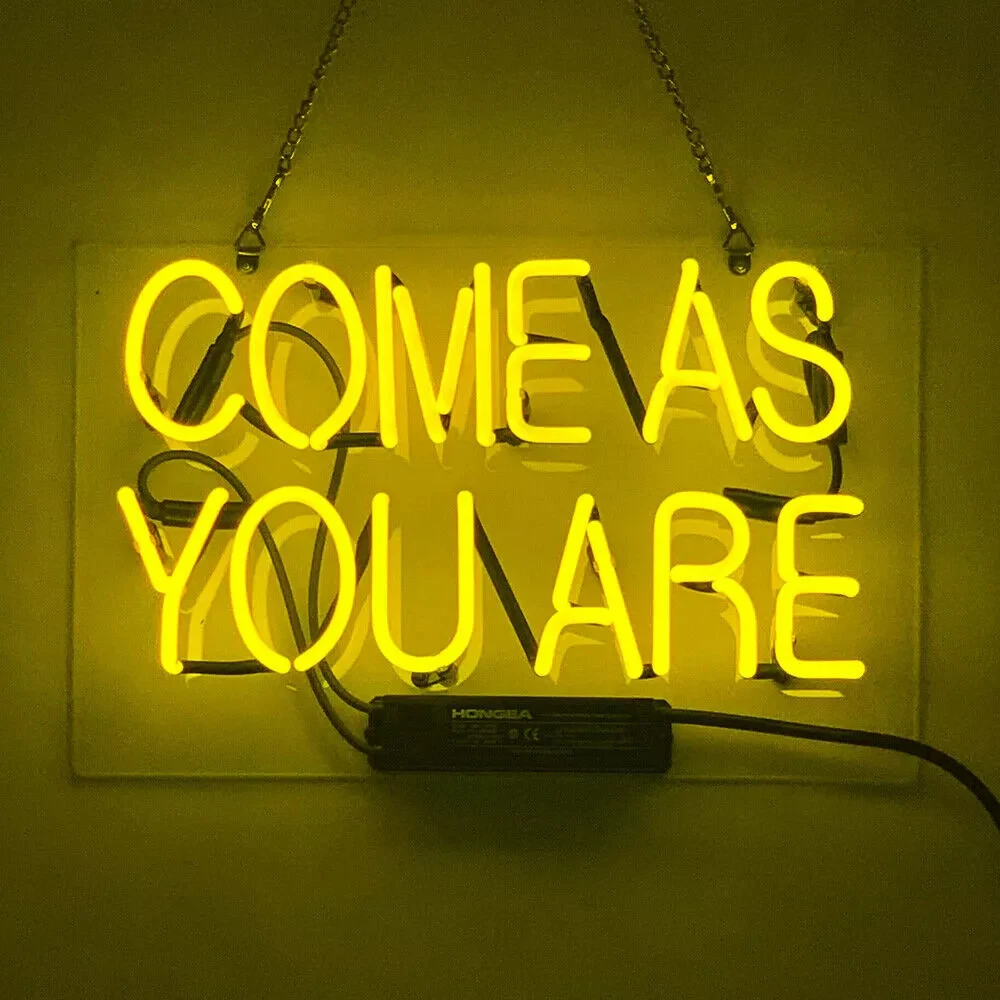 Come As You Are Neon светильник Sign Custom Handmade Real Glass Tube Dorm Room Wall Decor вечерние Lamp