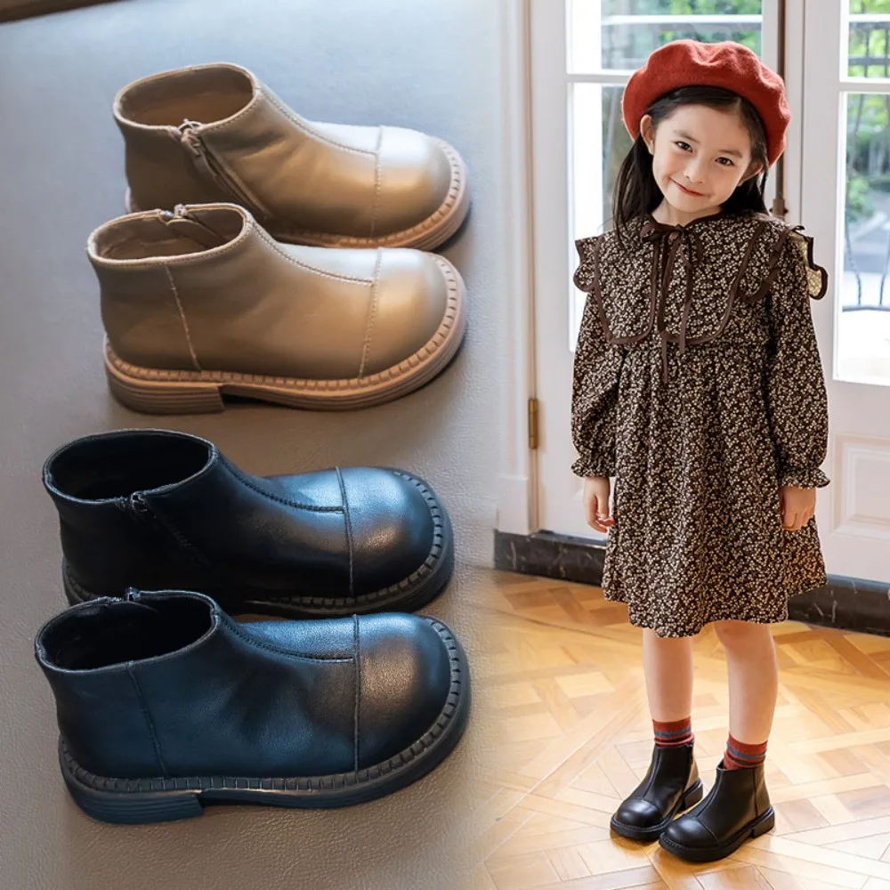 

Новинка 2022, зимние детские ботильоны для девочек Doc Martens на осень и зиму, ботинки для мальчиков с бархатной подкладкой, кожаные ботинки для ма...