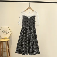 2022 summer new fashion women clothing is thin and loose chiffon stitching floral short sleeved dress boutiqueclothing