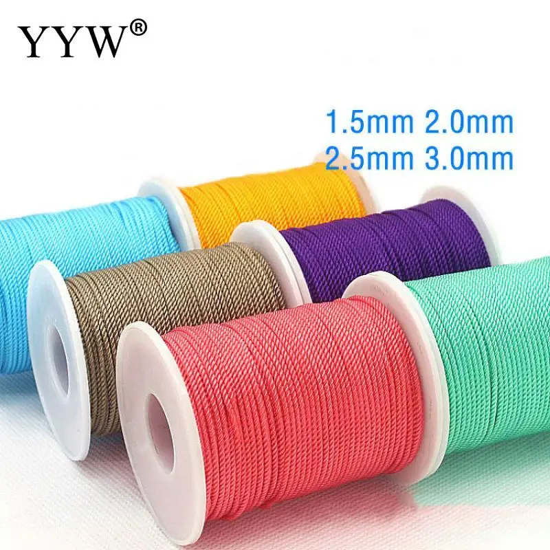 

Nylon Cord 4mm 1.5mm 2mm 2.5mm 3mm Thread Chinese Knotting Silky Macrame Cord Beading Braided String Thread DIY Jewelry Finding