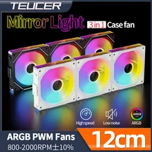 Teucer JM-1 PC Case Fan Mirror Cycle ARGB Light 120mm 3in1 800-2000rpm 12v/5Pin PWM Low noise Chassis Water Cooling Ventilador