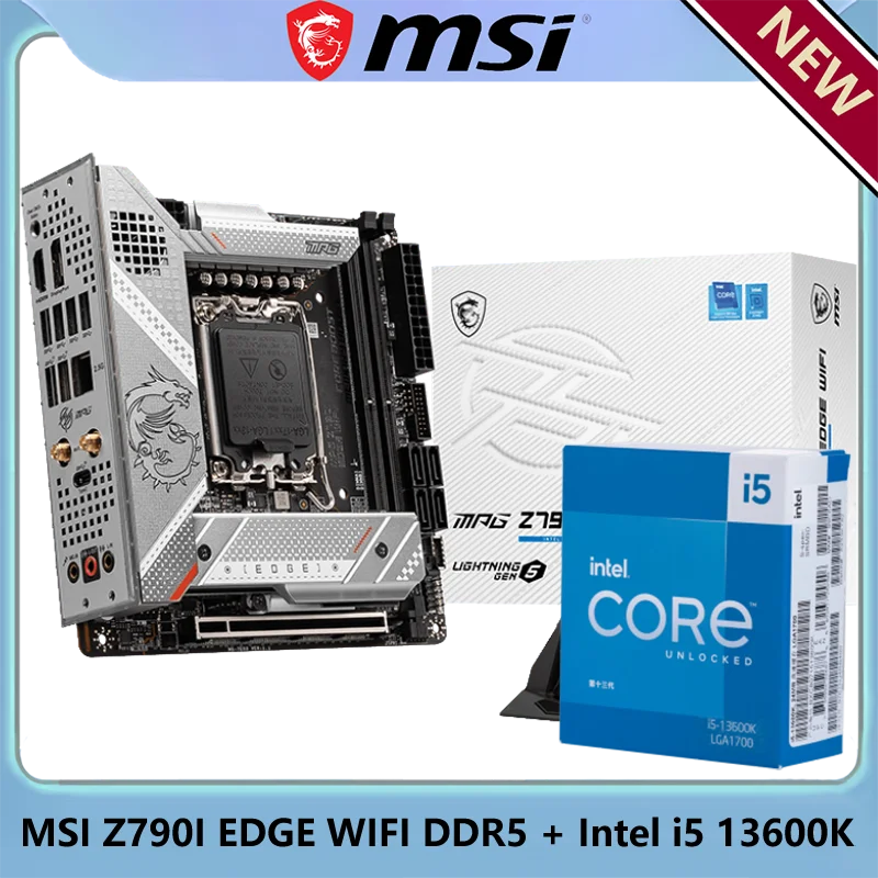 

Процессор Intel i5 13600K + MSI MPG Z790I EDGE WIFI DDR5 Z790 INTEL LGA 1700 Mini-ITX, компьютерное оборудование, программное обеспечение, игровая материнская плата для ПК
