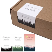 ins 50pcs forest peak sealing sticker stickers rectangular thank you labels gift box decorative sticker packaging supplies