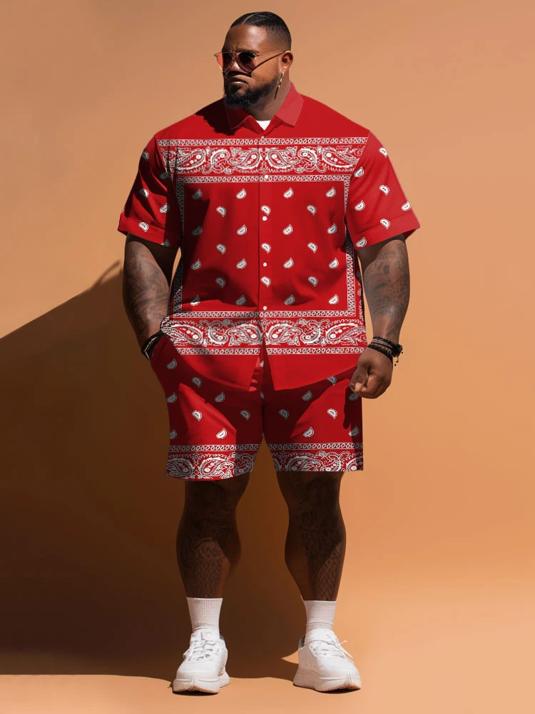 Рубашка и шорты Biggmans для отдыха летняя мужская уличная одежда повседневный