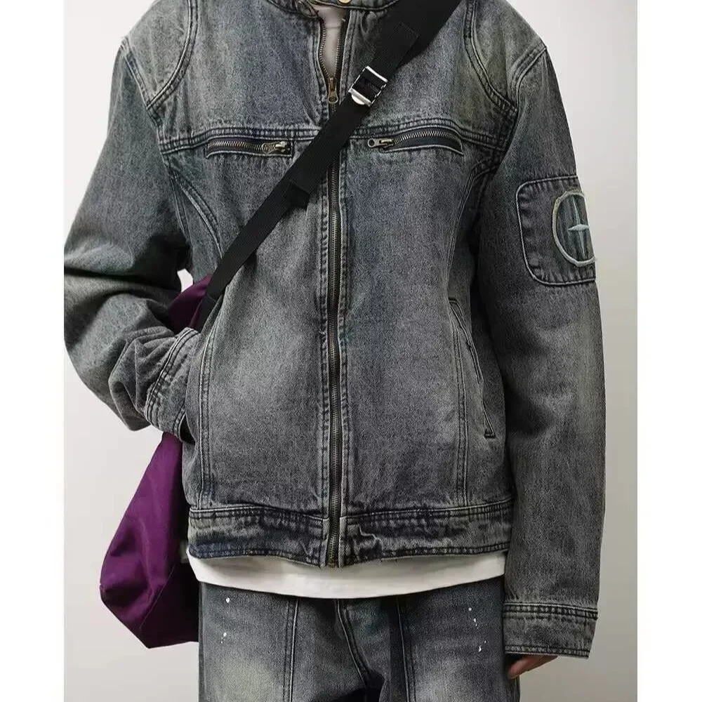 Новая Винтажная джинсовая куртка в американском стиле для мужчин и женщин