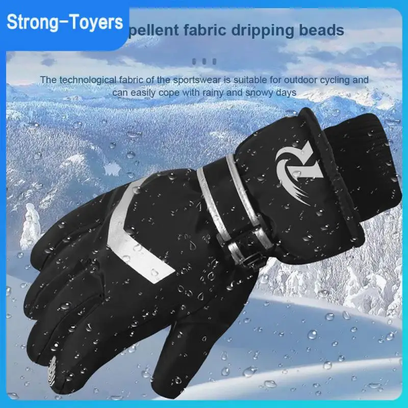 

Windproof Sports Gloves Fleece Lining Thickened Riding Gloves Touch Screen Sport Equipment Mittens Water-splashing High-density