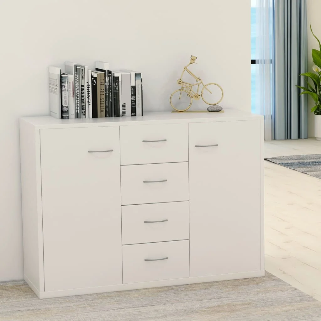 

Sideboards and Buffets Cabinet with Storage Modern Home Decor White 34.6"x11.8"x25.6" Chipboard