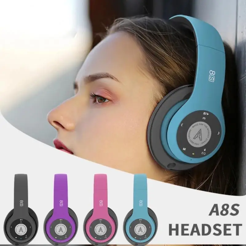 

Беспроводные Bluetooth-наушники A8S, беспроводные наушники с шумоподавлением, Накладные наушники с микрофоном для сотового телефона