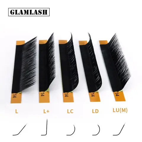 Накладные ресницы GLAMLASH L/L +/LC/LD/LU(M)/N, 16 рядов