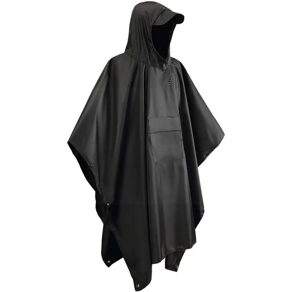 

Outdoor Hooded Rain Poncho for Adult with Pocket, Waterproof Lightweight Unisex Raincoat Jacket for Hiking Camping Emergenc M0A0