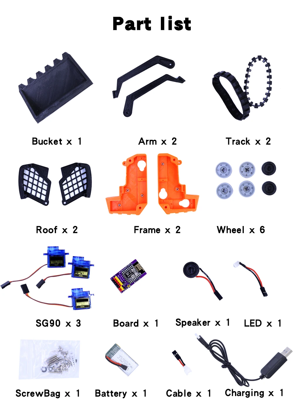 Открытый гусеничный автомобиль с дистанционным управлением WIFI для Arduino Diy Kit ESP8266 проект Nodemcu STEM игрушки самодельные SG90 Wifi грузовик (art.: 3920bfba19194) - 3920bfba19194