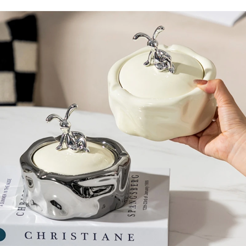 Роскошная пепельница с кроликом украшение для гостиной анти-летая пепель