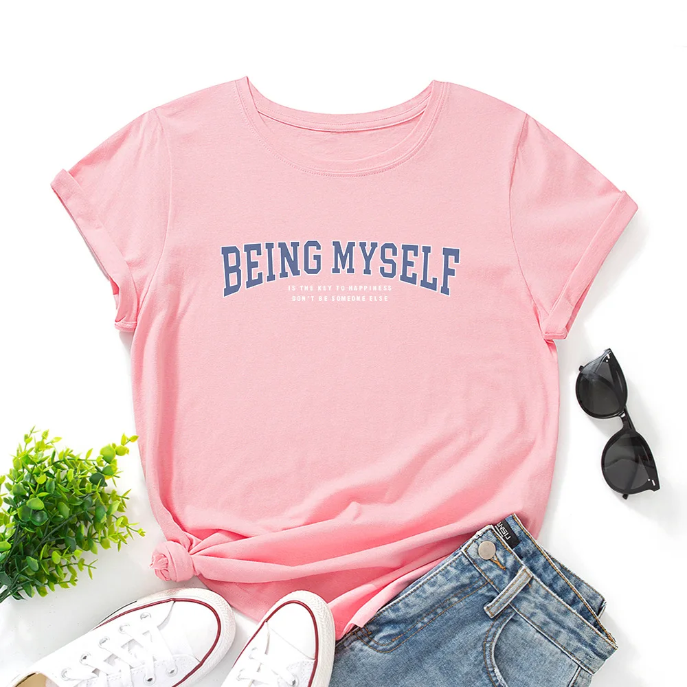 Футболка женская базовая с графическим принтом Модная хлопковая белая крутая