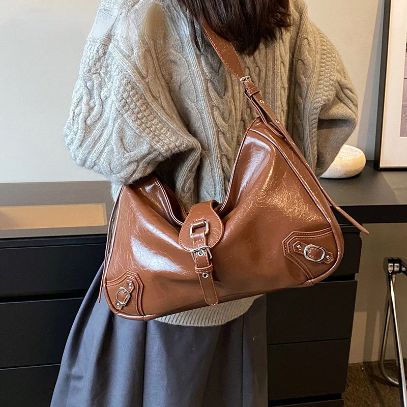 

New Fashion Retro Leather Tote Bag for Women 2023 Winter Female Simple Large High Capacity Shoulder Bag Ladies Underarm Handbags