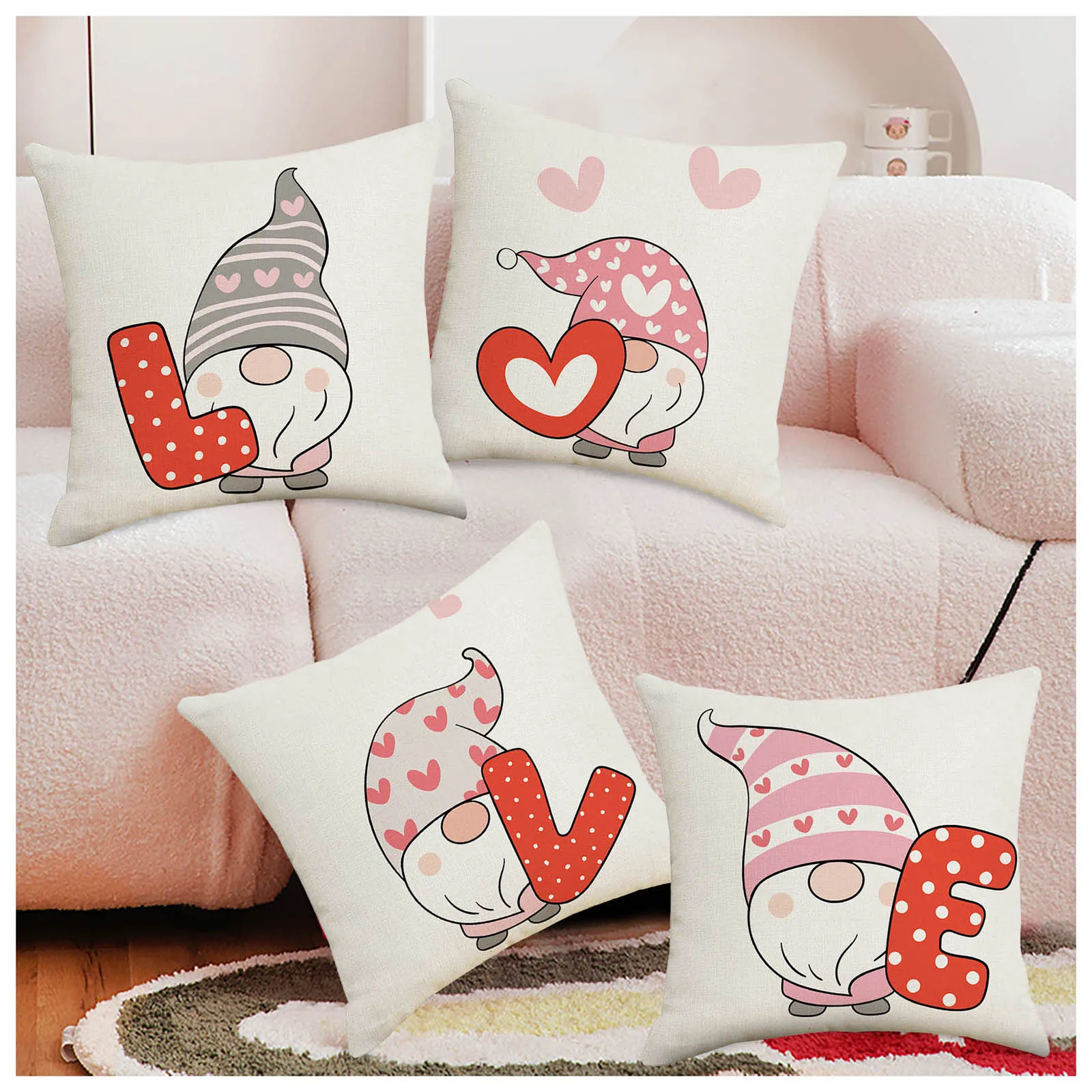 

Faceless Decoration Pillowcase Day Home Doll Love Pillowcase Holiday Valentine's Case